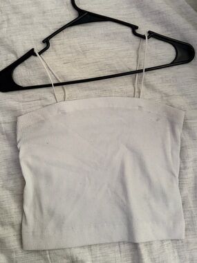 American Eagle Outfitters White Ribbed Spaghetti Strap Camisole